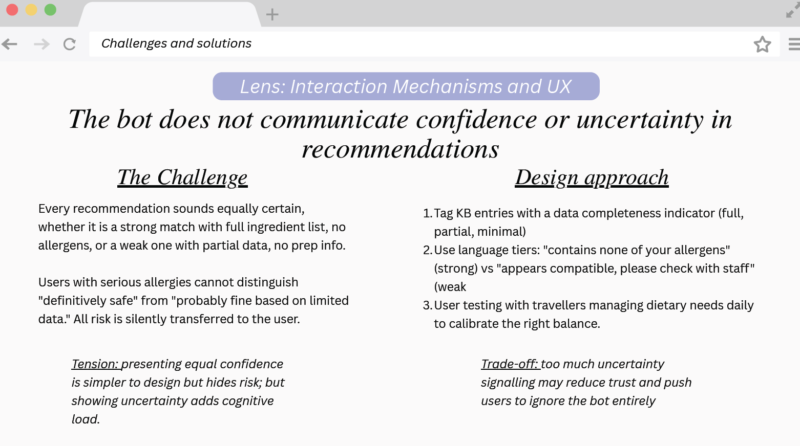 Design challenges analysis